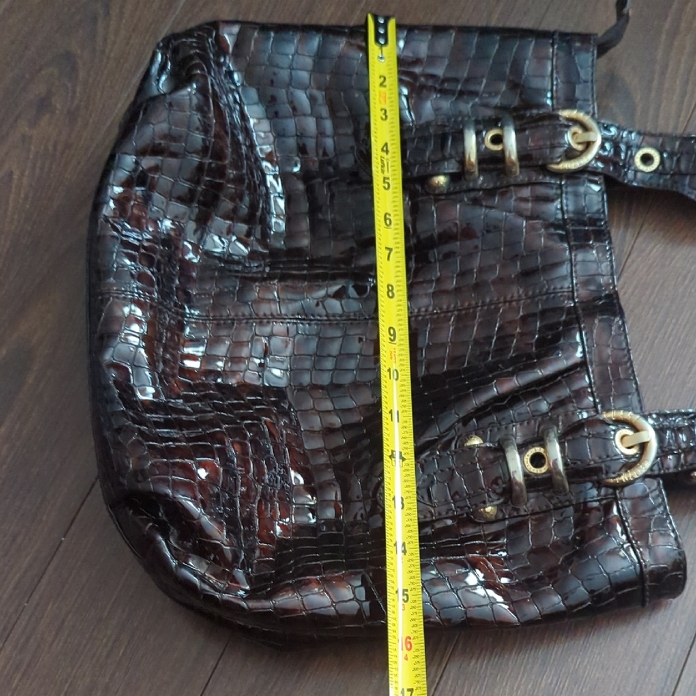 Stuart Weitzman Embossed Patent Leather Shoulder Bag - Picture 11 of 12